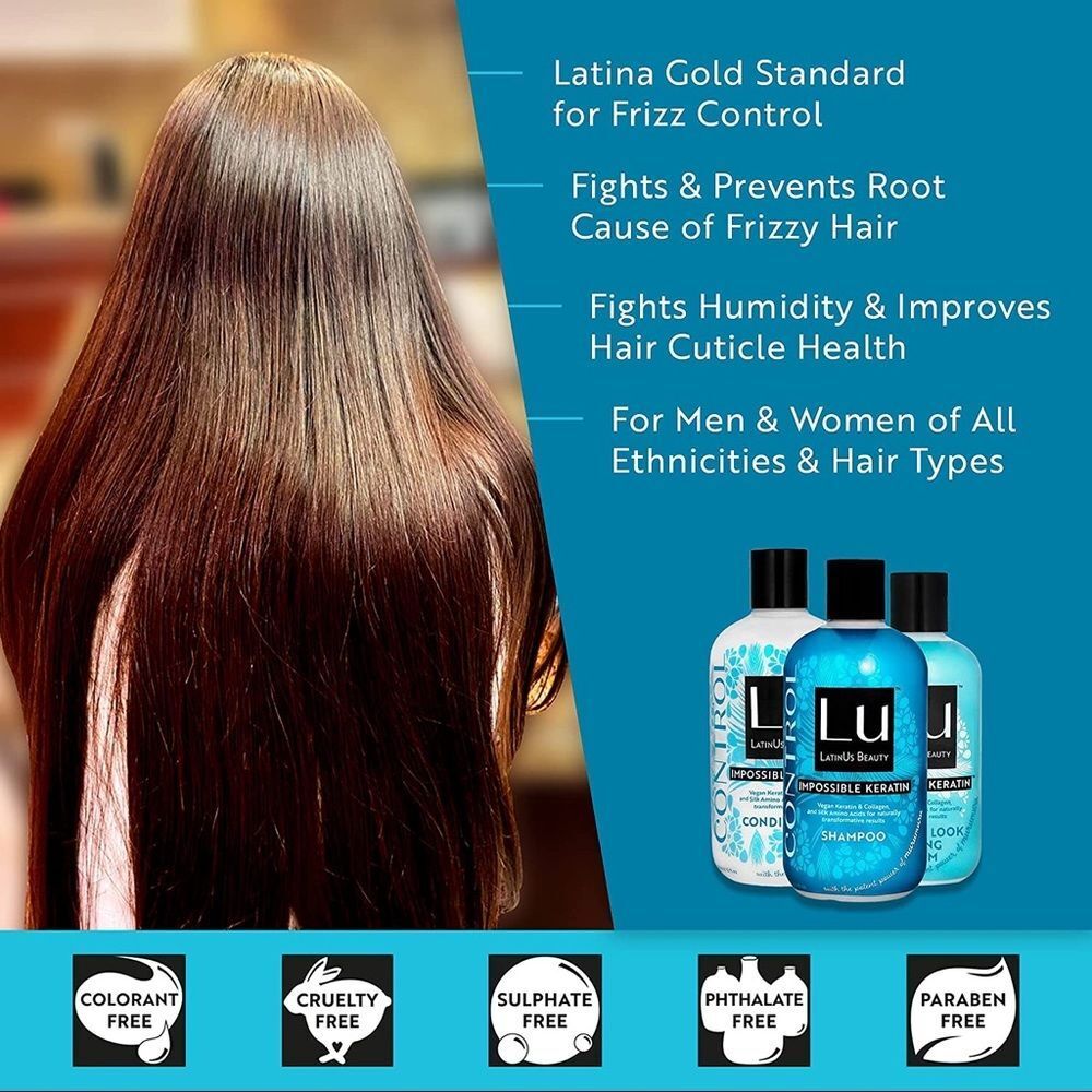 LatinUs Beauty Impossible Keratin Control Shampoo & Conditioner Bundle